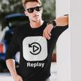 リプレイボタン 長袖Tシャツ 彼への贈り物