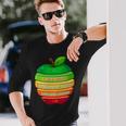 リンゴの力シリーズ リンゴのエネルギー リンゴ スライス 充電 バッテリー 残量 おもしろみ ユニーク 長袖tシャツ 長袖Tシャツ 彼への贈り物