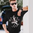 ルシファーの悪魔の紋章 五芒星とリヴァアタン十字架 長袖tシャツ 長袖Tシャツ 彼への贈り物