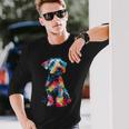 レイクランドテリア 犬 グラフィック ペットアート レイクランドテリア 長袖Tシャツ 彼への贈り物