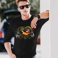 レゲエ 音楽愛好家 音楽 ハート ハートビート ジャマイカ音楽 長袖Tシャツ 彼への贈り物