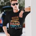 レスキュースクワッド ビンテージ犬カートゥーンユーモア 長袖Tシャツ 彼への贈り物