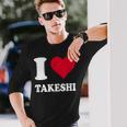 レッドハート I Love Takeshi 長袖Tシャツ 彼への贈り物