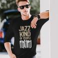 レトロ ジャズ 音楽愛好家 ピアノプレーヤー ミュージシャン キーボード 長袖Tシャツ 彼への贈り物