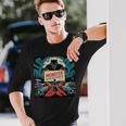 レトロ モンスター ドライブイン ホラー 映画 アート ヴィンテージ 長袖Tシャツ 彼への贈り物
