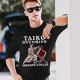 レトロなアンティーク調の太鼓の名言。太鼓のドラマー向け。 長袖Tシャツ 彼への贈り物