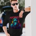 レトロなシンセウェーブパンクゴリラデザイン。 長袖Tシャツ 彼への贈り物