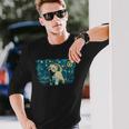 レトロなヴィンテージスタイルのウェスティ。 長袖Tシャツ 彼への贈り物