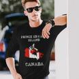 レトロプリンスエドワード島カナダアンティーク調カナダ国旗 長袖Tシャツ 彼への贈り物