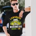 レモネードビジネスモード 夏の柑橘系ドリンク「レモネード」について 長袖Tシャツ 彼への贈り物
