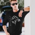 ロシアングレイハウンド バルソイ犬のポートレート 長袖Tシャツ 彼への贈り物