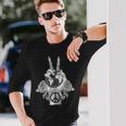 ワールドピース アースデイ セレブレーション ピースサイン ハンドジェスチャー 長袖Tシャツ 彼への贈り物