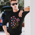 ヴィンテージ 1776 愛国心が強いひまわり アメリカ独立記念日 長袖Tシャツ 彼への贈り物