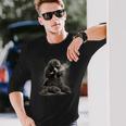 ヴィンテージ スモーキングプードル ファニー 犬 父の日 長袖Tシャツ 彼への贈り物