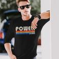 ヴィンテージ レトロ 70年代 80年代スタイル 故郷 パウエル、ワイオミング州 長袖Tシャツ 彼への贈り物