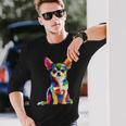 ヴィンテージ レトロ チワワ 犬 かわいい グルービー 犬 長袖tシャツ 長袖Tシャツ 彼への贈り物