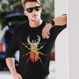 ヴィンテージレトロ カブトムシと昆虫昆虫学者ギフト カブトムシ 長袖Tシャツ 彼への贈り物
