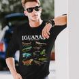世界のイグアナ教育爬虫類アート 長袖Tシャツ 彼への贈り物