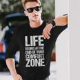 人生は快適ゾーンの終わりから始まります 長袖Tシャツ 彼への贈り物