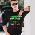 取引チートコードローソク足パターン、面白い株トレーダー 長袖Tシャツ 彼への贈り物