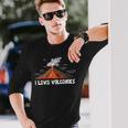 地球 マグマ、溶岩、火山、地学 長袖Tシャツ 彼への贈り物