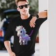 子馬 かわいい 馬 干支 白馬 イラスト 長袖Tシャツ 彼への贈り物