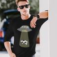 宇宙船 牛 宇宙人 誘拐 長袖Tシャツ 彼への贈り物