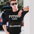 将来のfx億万長者トレーダー 長袖Tシャツ 彼への贈り物