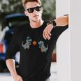 恐竜バスケットボール 長袖Tシャツ 彼への贈り物