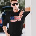 愛国的なクリスタルアイ ナマズフィッシュ アメリカ国旗 ビンテージ 長袖Tシャツ 彼への贈り物