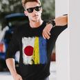 日本 ウクライナ ハーフフラッグ 日本ウクライナ遺産 長袖Tシャツ 彼への贈り物