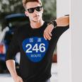 日本の道路標識デザイン国道246号線プリント 長袖Tシャツ 彼への贈り物