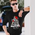 日本文化 サムライ芸者 桜 ギフト 長袖Tシャツ 彼への贈り物