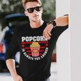 映画と日付の夜のギフトのためのおかしいポップコーンのtシャツ 長袖Tシャツ 彼への贈り物