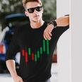株式トレーダーローソク足ハートビートデーブローカーライフアパレル 長袖Tシャツ 彼への贈り物