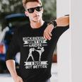 メンズ 格闘技戦闘機 キックボクシング Didn't Get Hardder キックボクシング 長袖Tシャツ 彼への贈り物