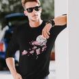 桜の木と月 日本の美しい桜 春 長袖Tシャツ 彼への贈り物