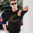 波 の モジュラー・シンセサイザー ミュージシャン 長袖Tシャツ 彼への贈り物