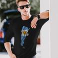 波状 アルゼンチン国旗 アルゼンチン地図 長袖Tシャツ 彼への贈り物