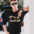猫好き 寿司好き おもしろい 和食 猫寿司 長袖Tシャツ 彼への贈り物