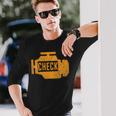 琥珀色の車のエンジンダッシュボード警告灯 面白いメカニック 長袖Tシャツ 彼への贈り物