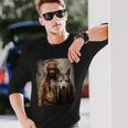 男と狼 長袖tシャツ 長袖Tシャツ 彼への贈り物