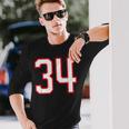 番号 34 スポーツ ホワイト レッド 代表番号 長袖Tシャツ 彼への贈り物