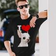 白いチワワ犬が大好き 長袖Tシャツ 彼への贈り物