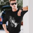 祈りの手 長袖Tシャツ 彼への贈り物