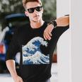 神奈川沖浪日本美術の大波 長袖Tシャツ 彼への贈り物