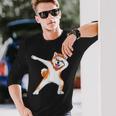 秋田 犬 踊る 面白い 長袖Tシャツ 彼への贈り物