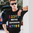 算数スーパーヒーロー、面白いモンスターナンバー、算数 長袖Tシャツ 彼への贈り物