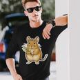 緑の枝を持つデグー 長袖Tシャツ 彼への贈り物