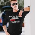 腹筋負荷お待ちください 面白いワークアウトジム 6パック 長袖Tシャツ 彼への贈り物